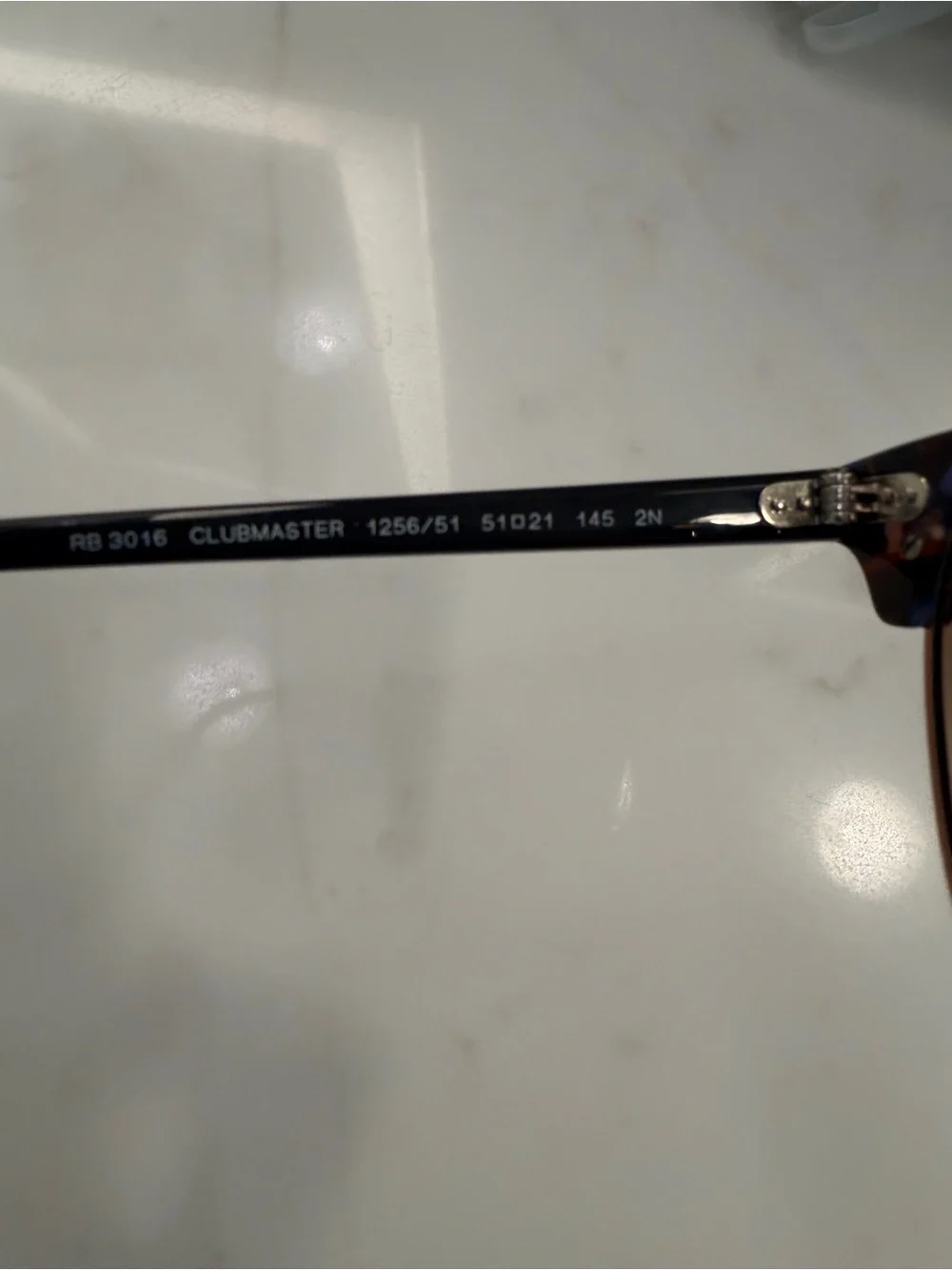 Ray-Ban RB3016 Clubmaster Sunglasses in Tortoise Shell Blue and Brown - Picture 9 of 12